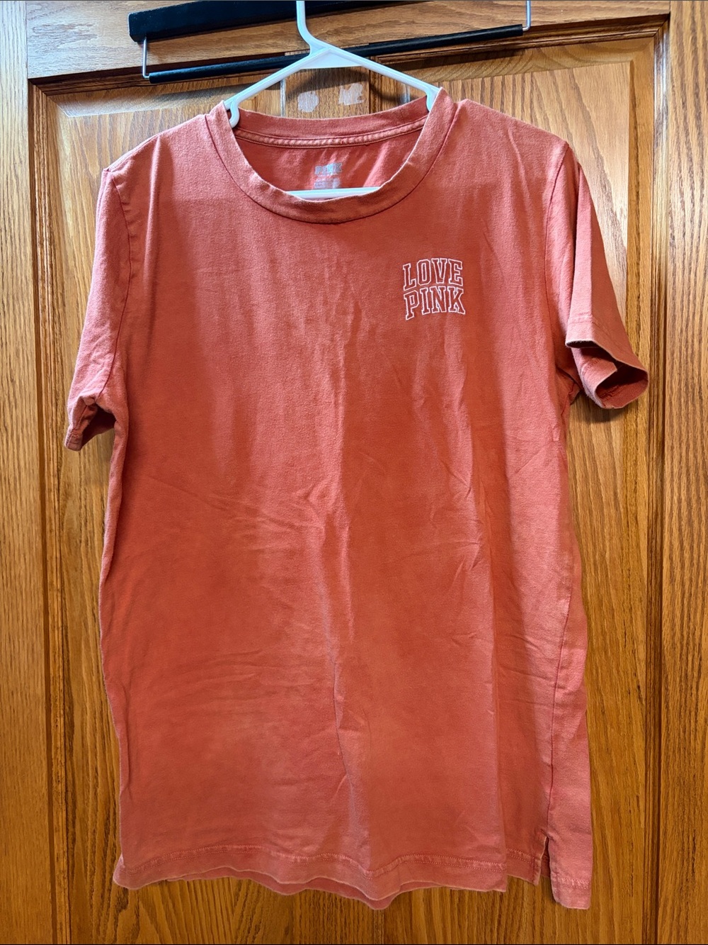 PINK Victoria's Secret over sized Short Sleeve Crewneck Tee — Coral